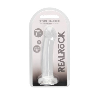 Proste lekko zagięte dildo z przyssawką 16,6 cm